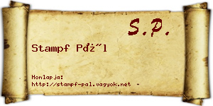 Stampf Pál névjegykártya
